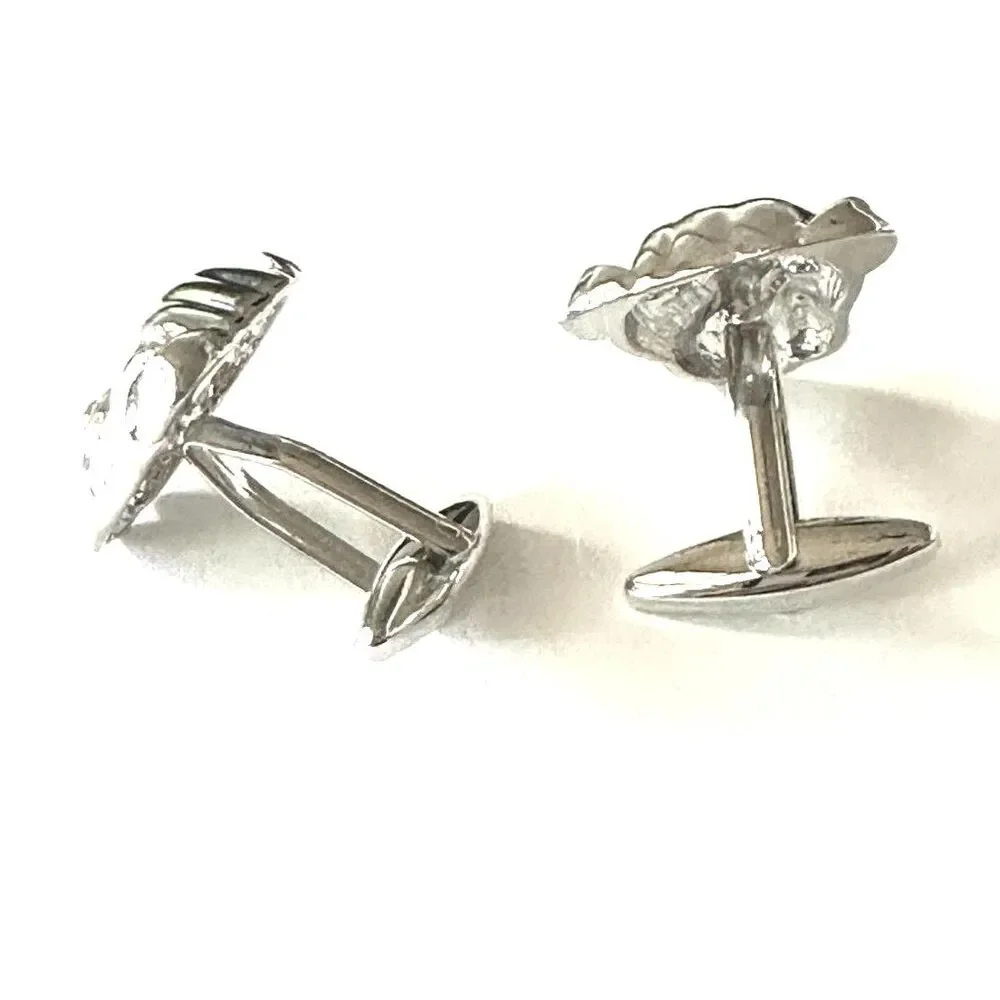Vintage-Style British Bulldog Cufflinks with Crystal Blue Eyes